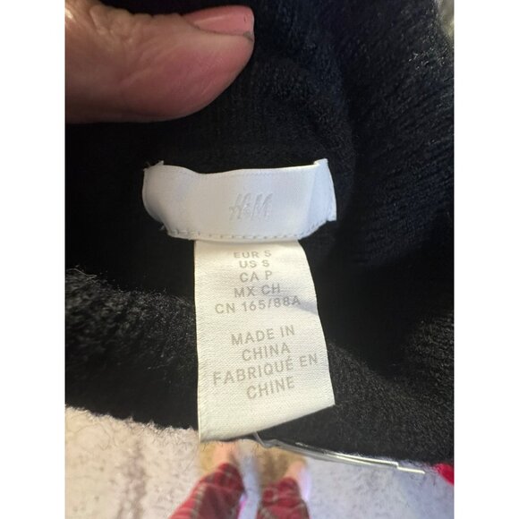 NWT H&M Soft Black Oversized Turtleneck Sweater Tunic Size S Recycled Wool Blend - Picture 7 of 11
